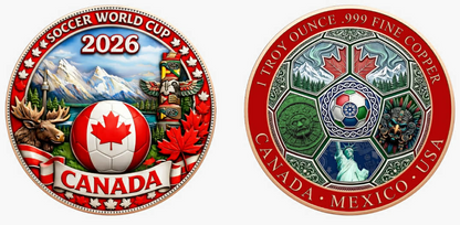 2026 Canada World Cup Set 1 oz Copper Round