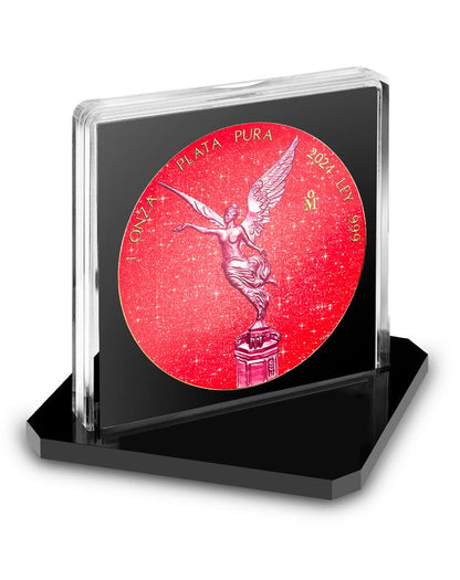 In Stock! 2024 Mexico Libertad - Rose & Ruby Edition 1 oz Silver Coin (03/24)