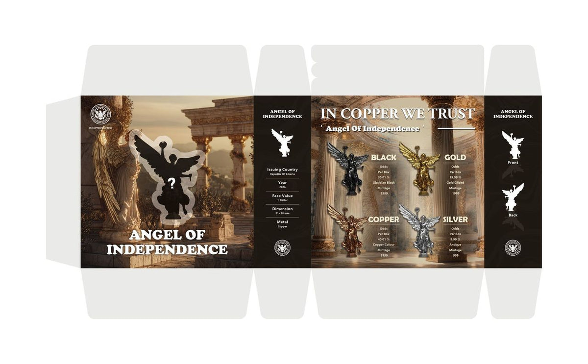 In Stock! 2026 Liberia Angel of Independence 11g Copper Coin Blind Box