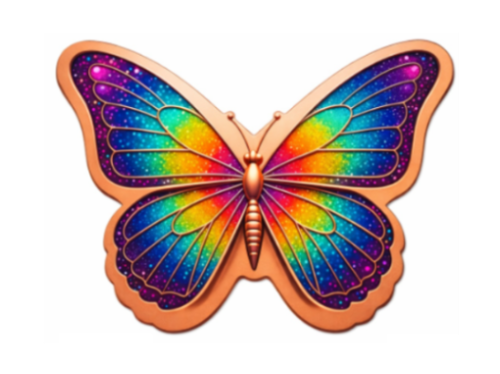 5oz Sparkling Butterfly Colorized Copper in Shaped Capsule