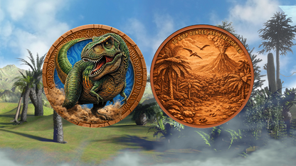 10oz T-Rex UHR Colorized Copper in Capsule
