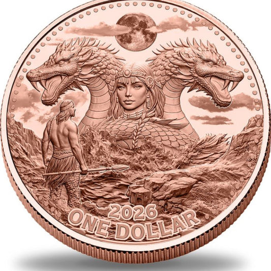 In Stock! 2026 Mesa Grande Sisiutl Sea Serpent 5 oz Copper Coin
