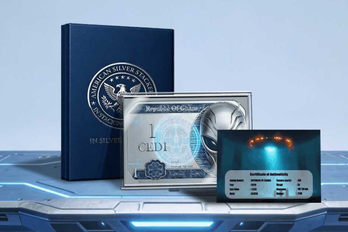 In Stock! 2026 Ghana Galactic Supremacy 5g Silver Foil Coin- In silver we trust!