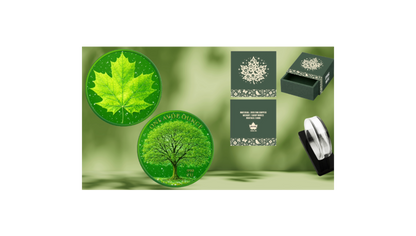 1oz Spring Maple featuring Dual Sided Diamond Dust Copper with Box/Display. Next in series!