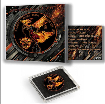 In Stock! RARE! Serial 000/200! 2023 Libertad 1oz .999 Colorized Girl On Fire