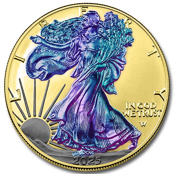 In Stock! 2025 1 oz American Silver Eagle – Colour in Richness
