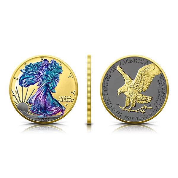 In Stock! 2025 1 oz American Silver Eagle – Colour in Richness