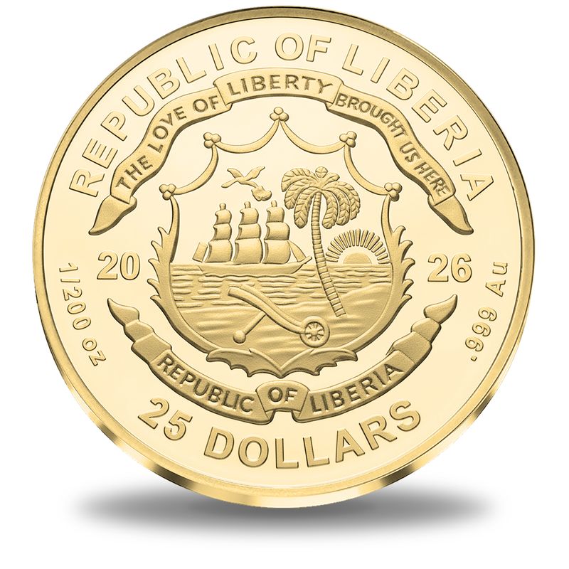 In Stock! 2026 Liberia Guardian Angel 1/200 oz Gold Coin