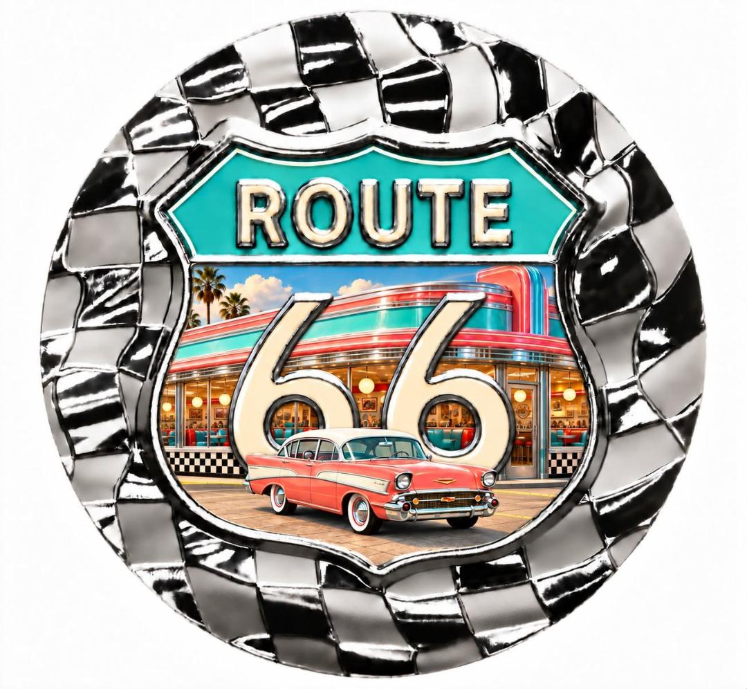Scottsdale Mint Route 66 Cruisin' 66 Colorized 1 oz Silver Stacker Medal