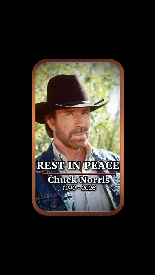 Walker Texas Ranger Lives Forever 1 oz Copper Colorized Art Bar (500 Mintage)