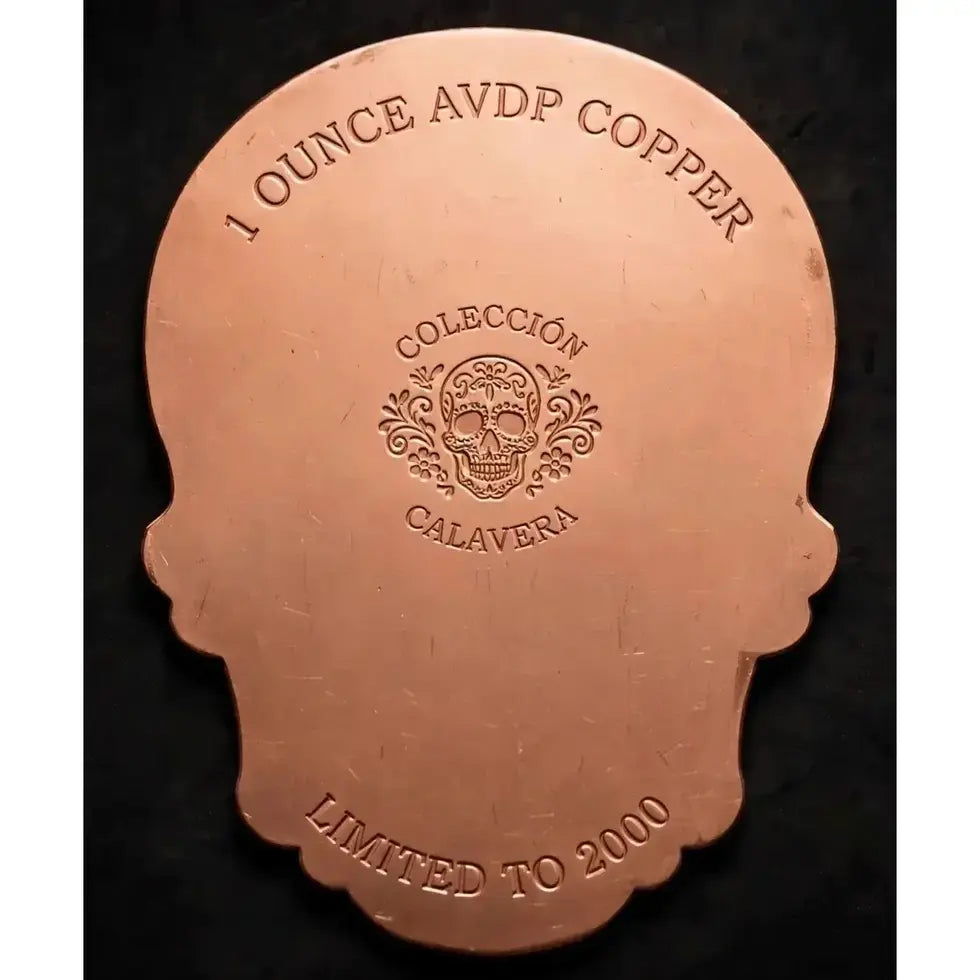 Collecion Calavera: Marigold Sugar Skull 1oz .999 Copper