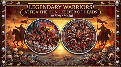 Legendary Warriors Attila the Hun - Keeper of Heads 1 oz Silver Medal
