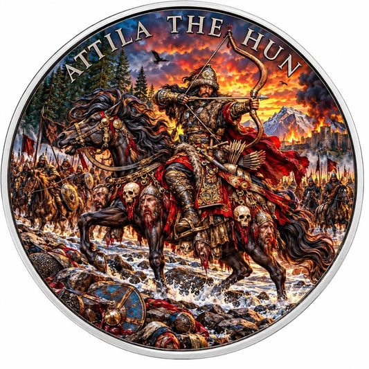 Legendary Warriors Attila the Hun - Keeper of Heads 1 oz Silver Medal