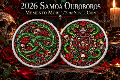 2026 Samoa Ouroboros Memento Mori 1/2 oz Silver Coin