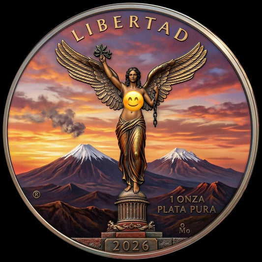2026 Estados Unidos Mexicanos Libertad Special Edition Golden Sunset Angel 1 oz Silver Coins (49 Mintage)