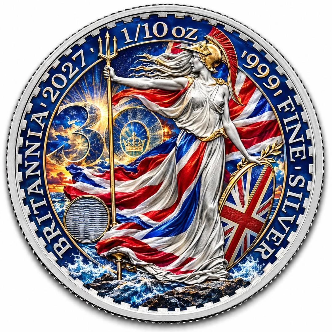 2027 Great Britain 3-Coin 30th Anniversary 1.35 oz .999 Silver Set