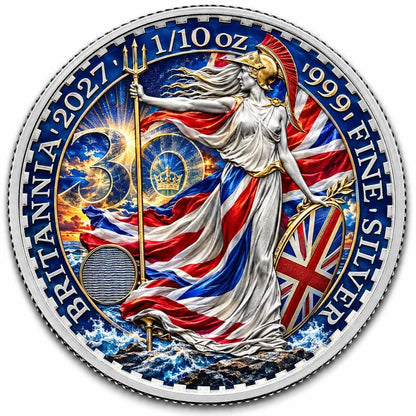 2027 Great Britain 3-Coin 30th Anniversary 1.35 oz .999 Silver Set