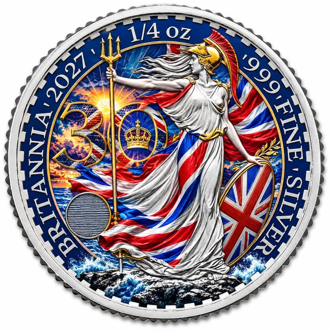 2027 Great Britain 3-Coin 30th Anniversary 1.35 oz .999 Silver Set