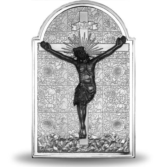 2026 Cameroon Christ's Crucifix of Krakow 1/2 oz Silver & 122g White Brass Coin (03/26)