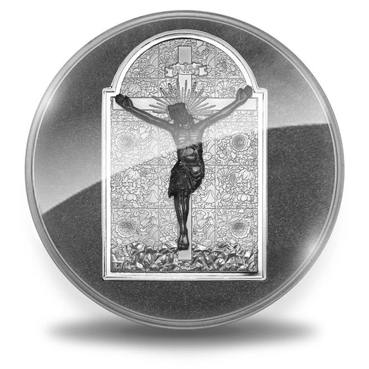 2026 Cameroon Christ's Crucifix of Krakow 1/2 oz Silver & 122g White Brass Coin (03/26)