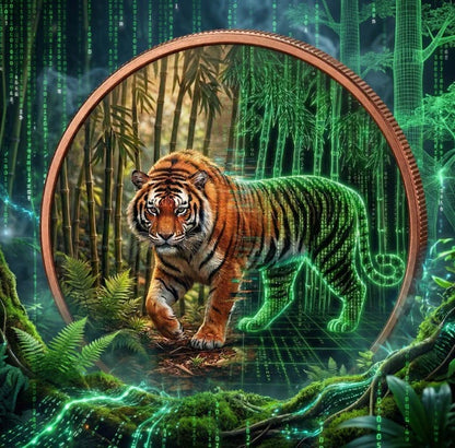 2025 Nature Tiger Hi Relief Proof and Enhanced Finish 5oz .999 Fine Copper