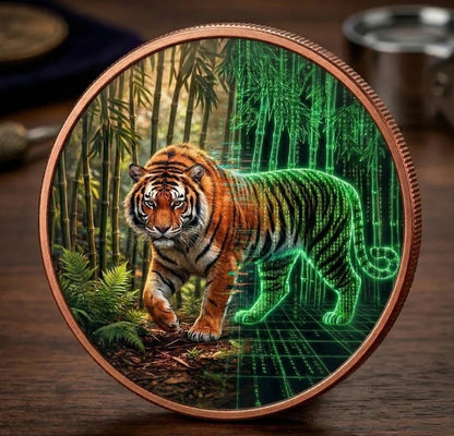 2025 Nature Tiger Hi Relief Proof and Enhanced Finish 5oz .999 Fine Copper