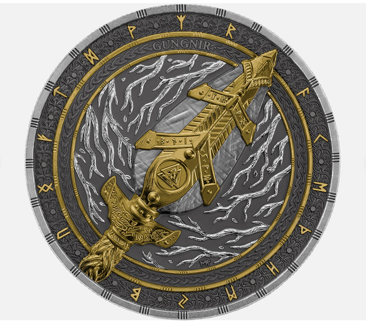 In Stock! 2026 Germania Artefacts: Gungnir 2 oz Silver BU Ultra High Relief