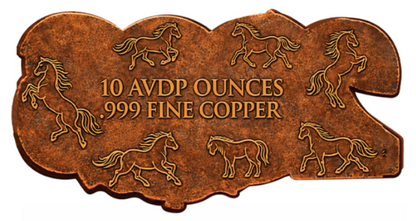2026 Year of the Horse Colorized Shaped 10 oz Copper Medal