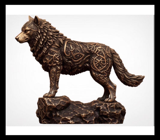 Celtic Wolf 3 oz Copper 50x44mm 3D Statue in Box
