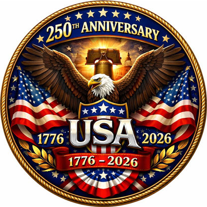 See back! USA 250th Anniversary Commemorative Colorized 1 oz Copper Medal (04/02)