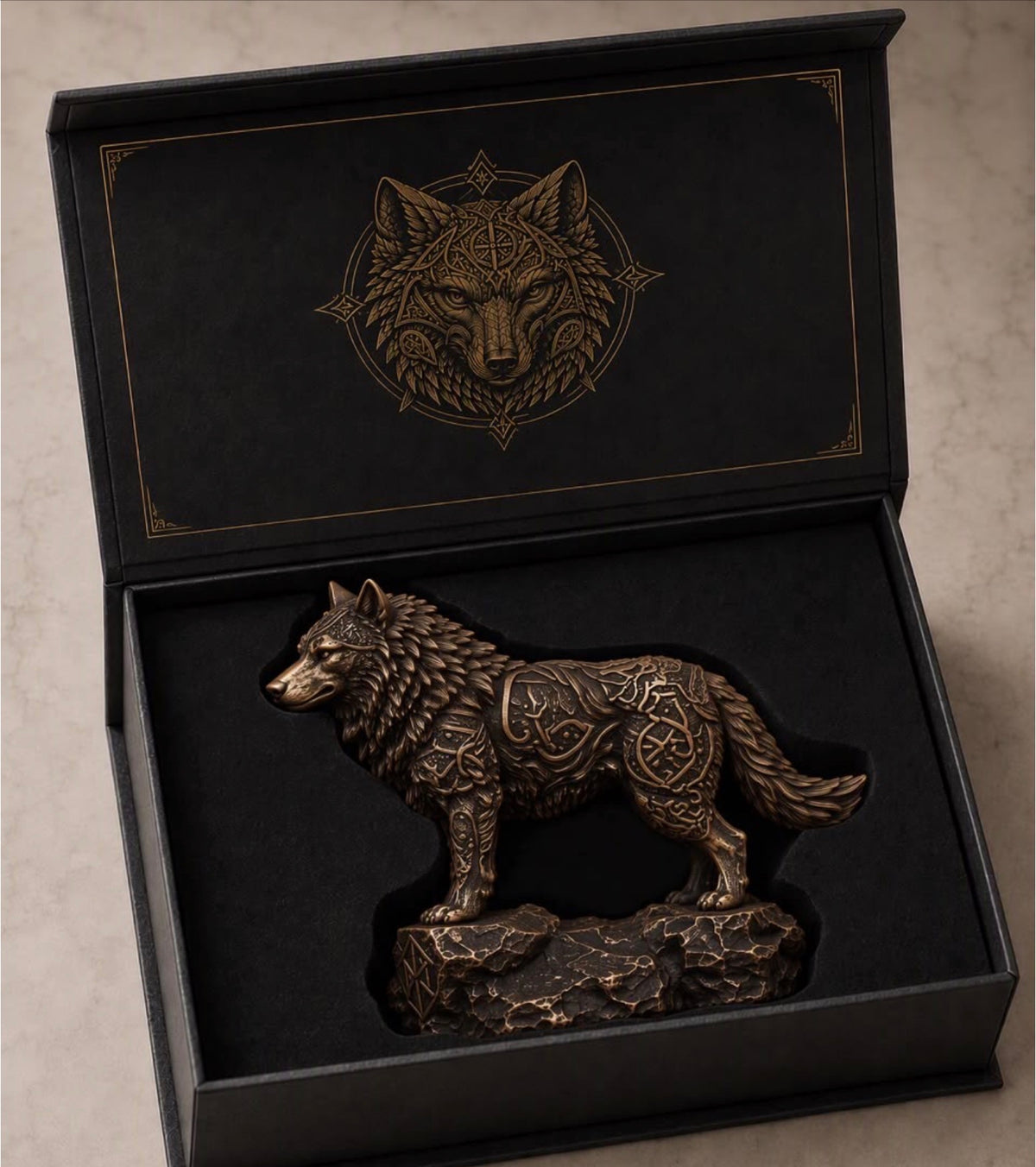 Celtic Wolf 3 oz Copper 50x44mm 3D Statue in Box