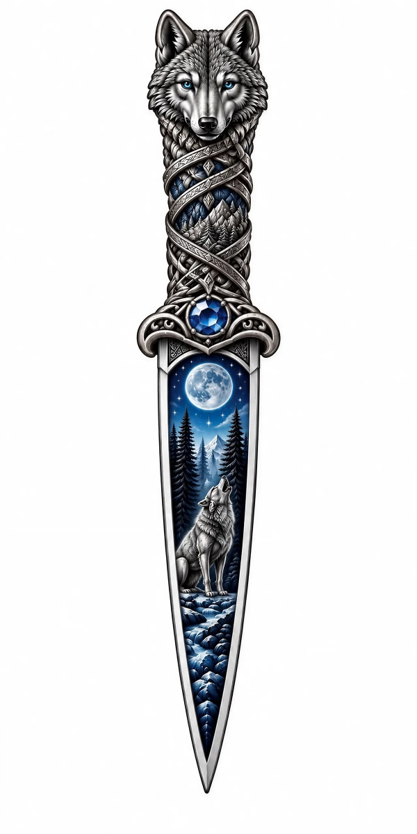 Winter Wolf Dagger 1g .999 Silver