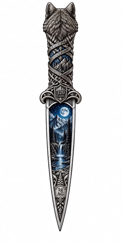 Winter Wolf Dagger 1g .999 Silver