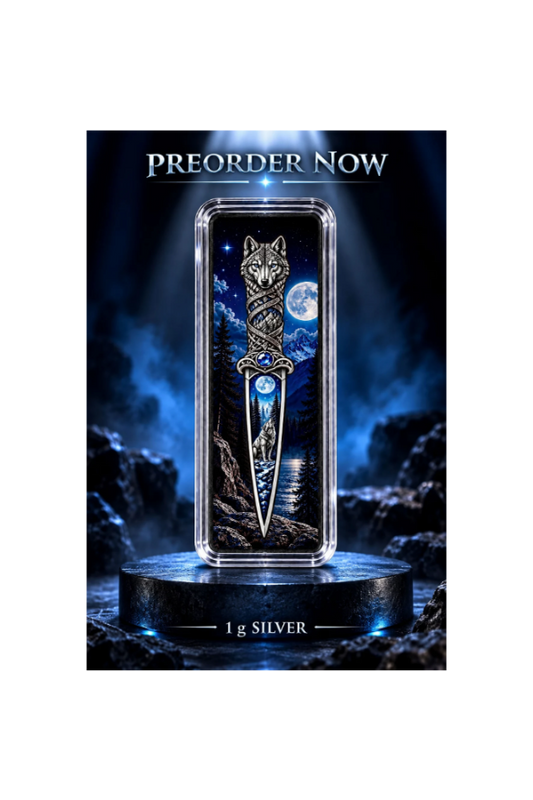 Winter Wolf Dagger 1g .999 Silver