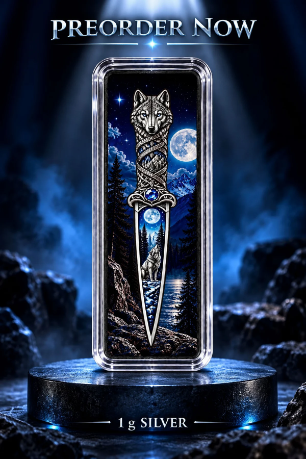 Winter Wolf Dagger 1g .999 Silver