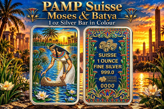 PAMP SUISSE Moses & Batya  1 oz Silver Bar in Colour (75 Mintage)