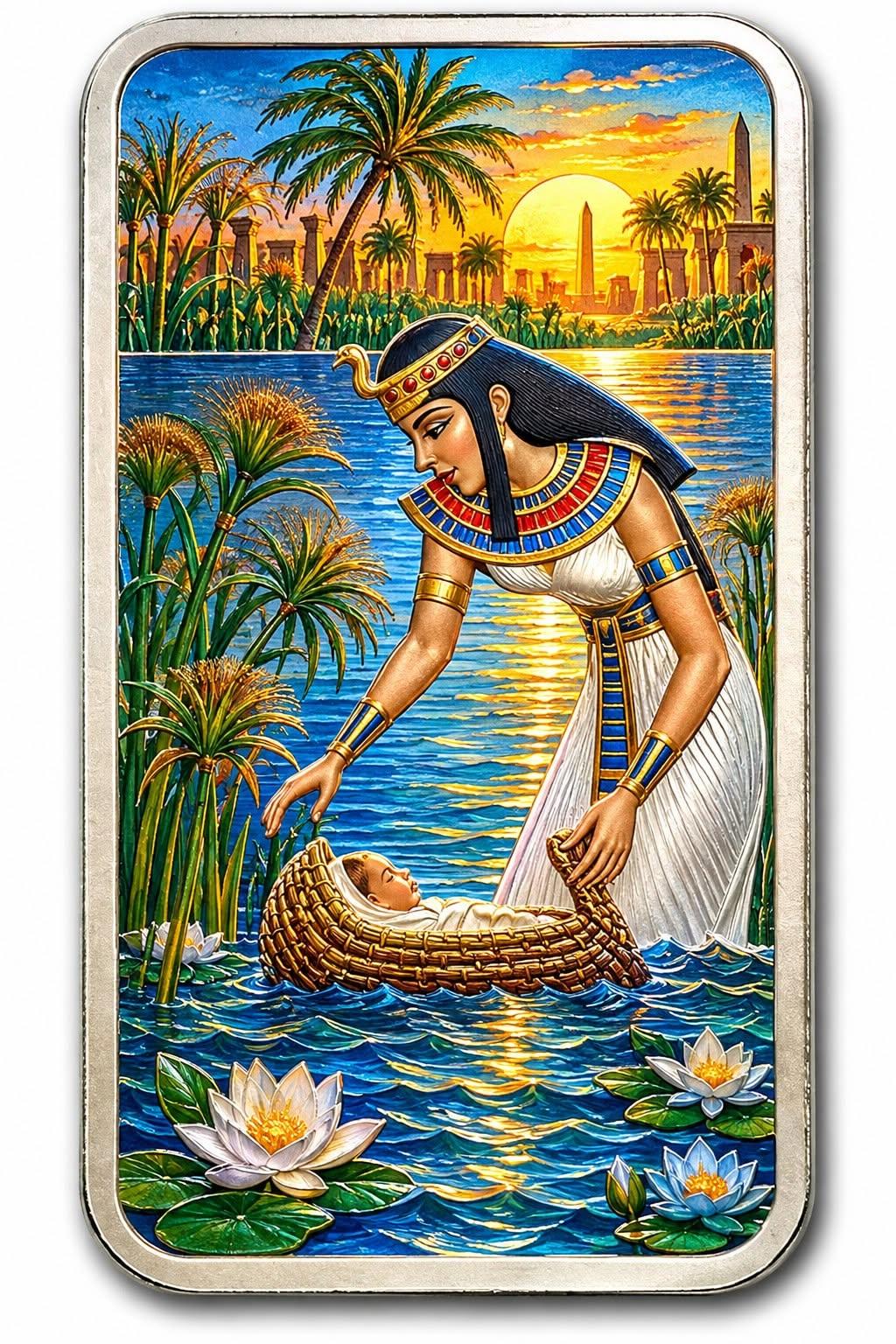 PAMP SUISSE Moses & Batya  1 oz Silver Bar in Colour (75 Mintage)