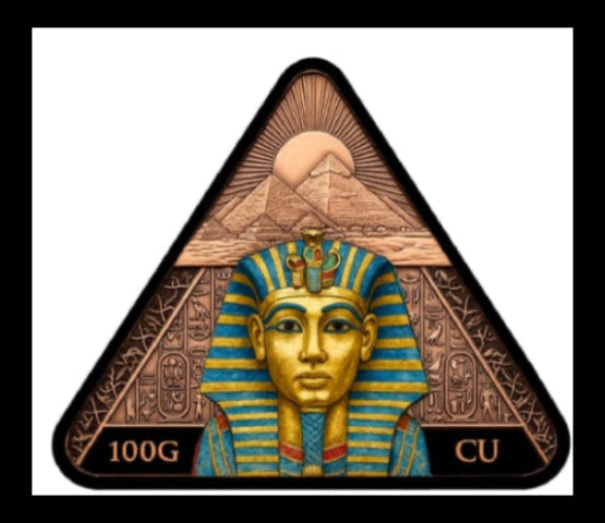 100 Gram Pharaoh's Legacy Colorized Copper in Display Box