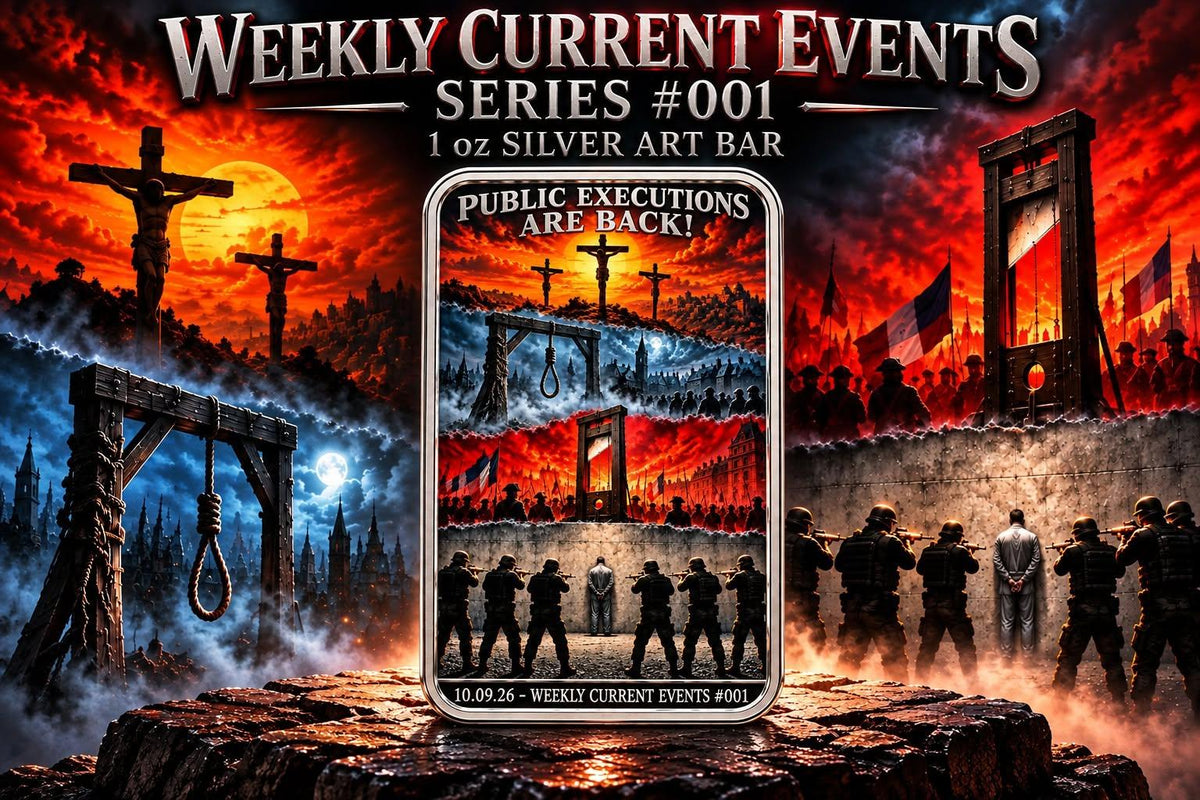 Weekly Current Events Series #001 - Public Executions are Back! 1 oz Silver Art Bar
