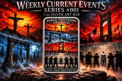 Weekly Current Events Series #001 - Public Executions are Back! 1 oz Silver Art Bar
