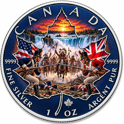 2026 Canada Maple Leaf - The Battle of Niagara Falls 1 oz Silver Coin (199 Mintage)