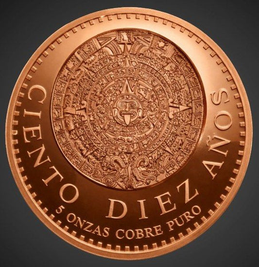 Mexico 20 Pesos 110 Year Anniversary 5 oz Copper Medal (03/30)