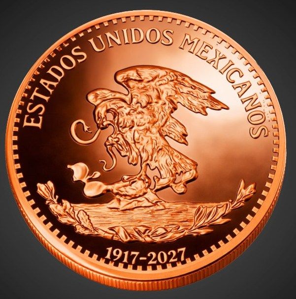 Mexico 20 Pesos 110 Year Anniversary 5 oz Copper Medal (03/30)