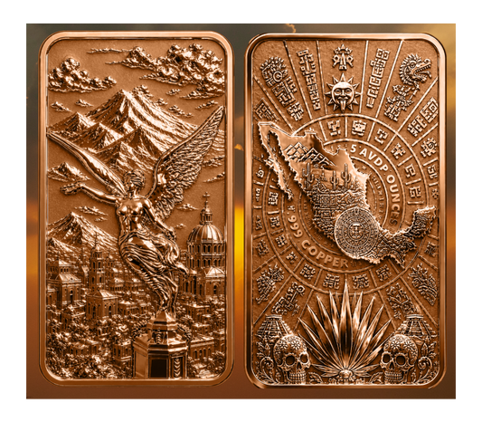 Essence of Mexico Reverse Proof 5 oz Copper Bar (05/04)