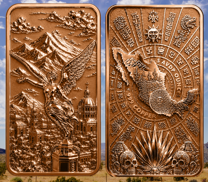 Essence of Mexico Reverse Proof 5 oz Copper Bar (05/04)