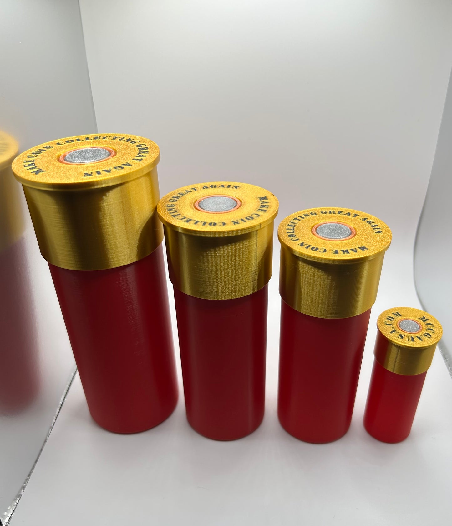 Shotgun Shell L- Holds (20) 1 oz Coins or Rounds in Airtite Capsules! Coin capsule tubes. Coin capsule case.