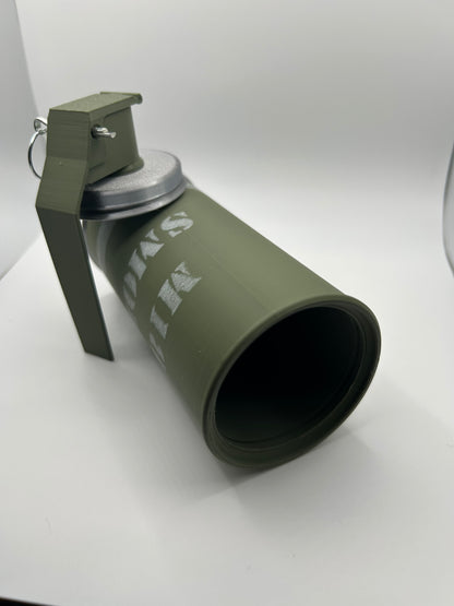 M18 Smoke Grenade- Holds 20 1 oz Rounds in XL Foam Capsules! Coin capsule tubes. Coin capsule case.