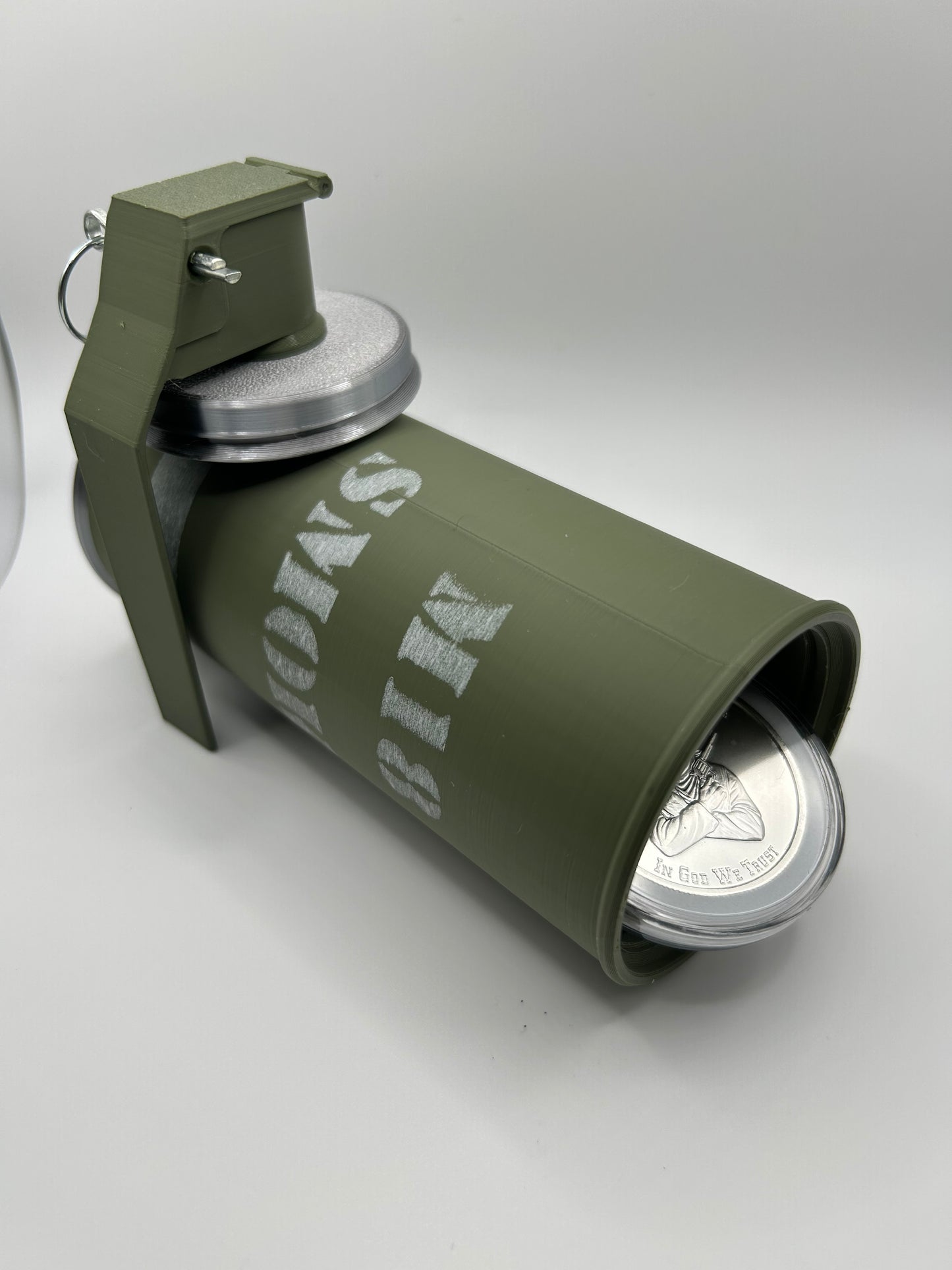 M18 Smoke Grenade- Holds 20 1 oz Rounds in XL Foam Capsules! Coin capsule tubes. Coin capsule case.