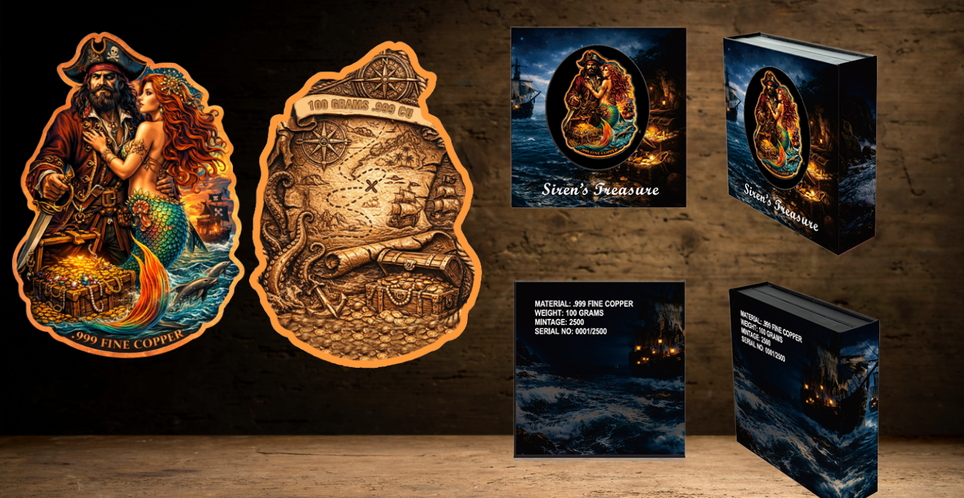 Deal of the week! Siren's Treasure Colorized 100g Copper Medal (03/30)