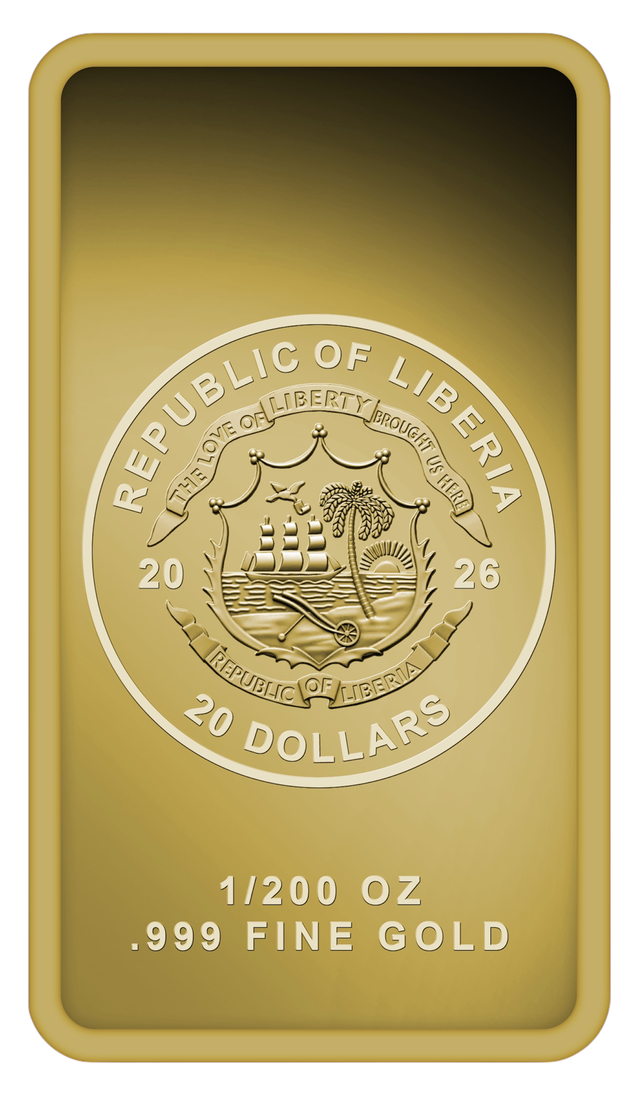 In Stock! 2026 Liberia Skeleton Key 1/200 oz Gold Coin